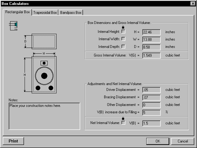 Slot ported subwoofer box calculator